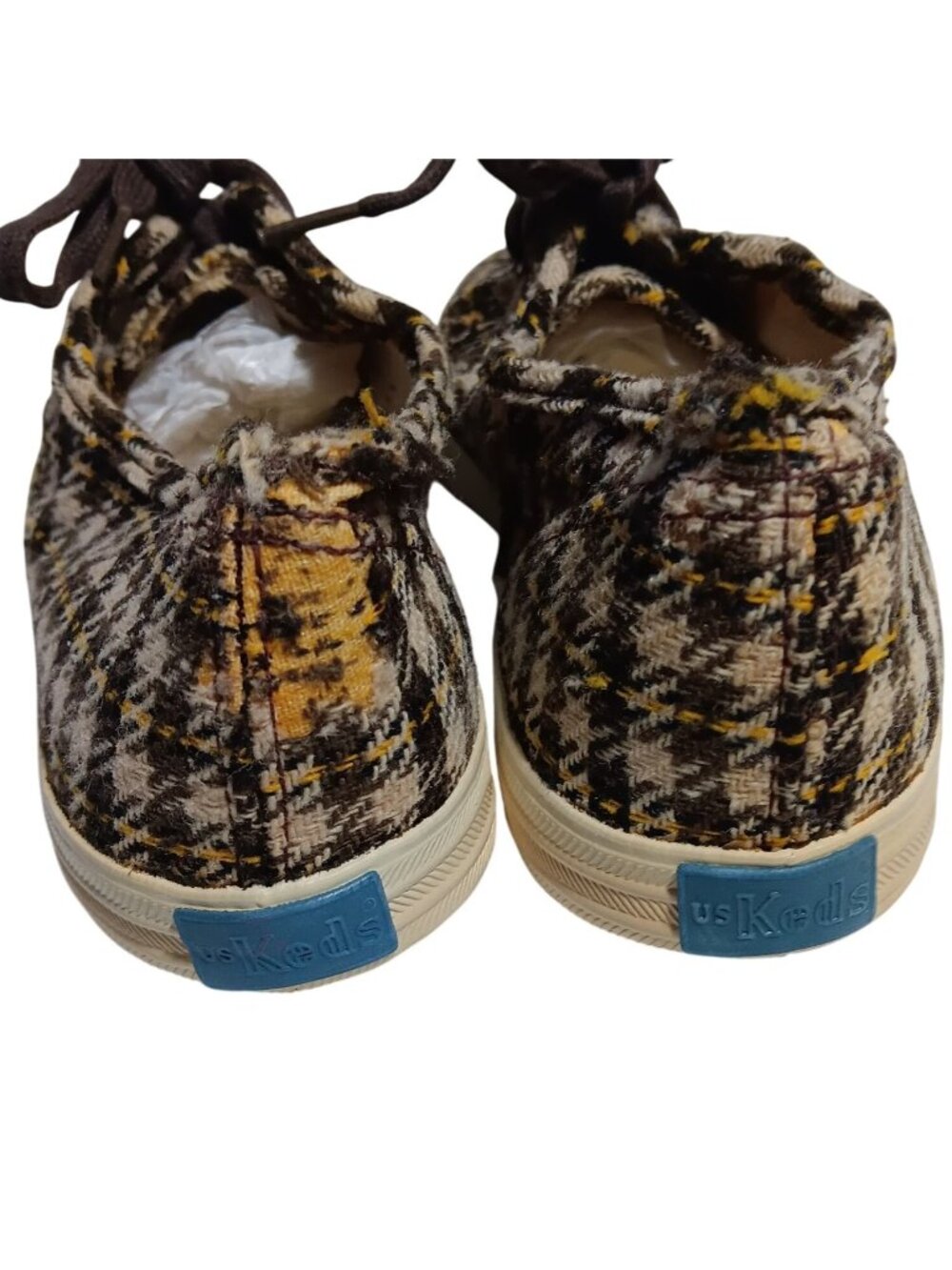 sz 5 True Vintage Keds Sneakers Shoes 1970's Houndstootch Checker Plaid USA